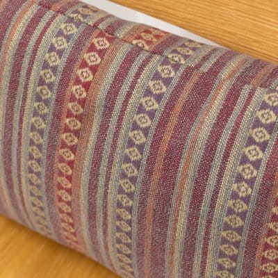 Navajo Blanket Weave Boudoir Cushion in Burgundy