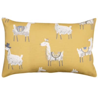 Mustard Yellow Alpaca Print XL Rectangular Cushion