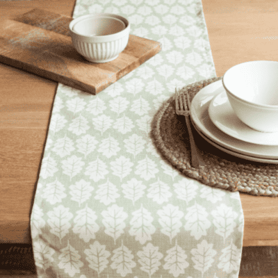 Autumn Leaf Table Runner in Sage Green