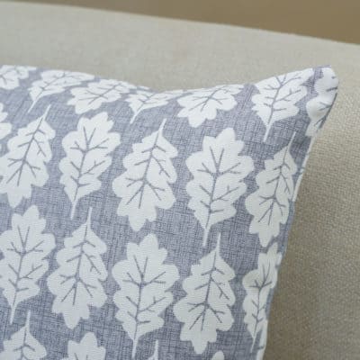 Autumn Leaf Cushion in Dove Grey