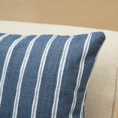 Cambridge Stripe Cushion in Indigo