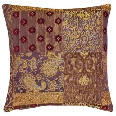Classic Chenille Paisley Patchwork Cushion
