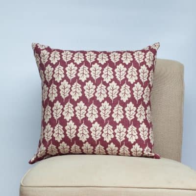 Autumn Leaf Cushion in Mulberry