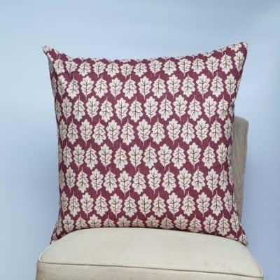 Autumn Leaf Extra-Large Cushion in Mulberry