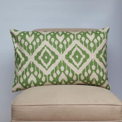 Moroccan Kilim Print XL Rectangular Cushion in Forest Green