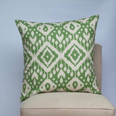 Moroccan Kilim Print Extra-Large Cushion in Forest Green