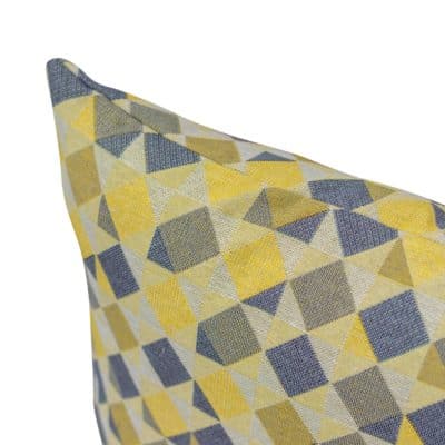 Harlequin Tapestry Boudoir Cushion in Ochre Yellow