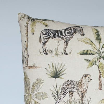 Vintage Linen Look Safari Print XL Cushion