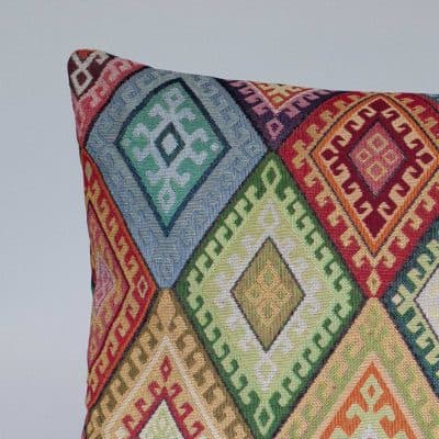 Kilim Weave XL Rectangular Cushion in Rainbow