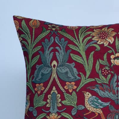 Manor Garden Tapestry Cushion in Red