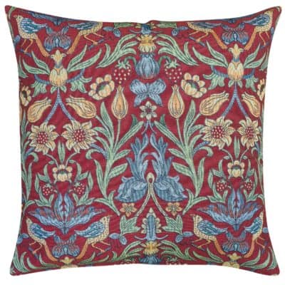 Manor Garden Tapestry Extra-Large Cushion in Red