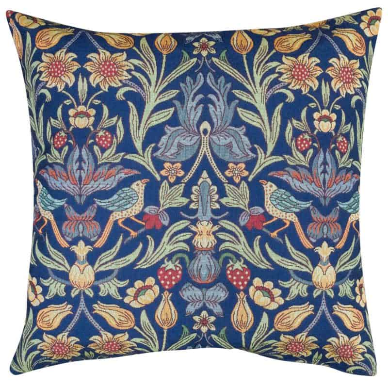 Manor Garden Tapestry Extra-Large Cushion in Indigo Blue