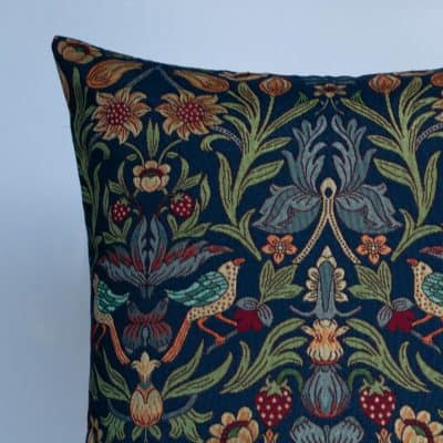 Manor Garden Tapestry Extra-Large Cushion in Indigo Blue
