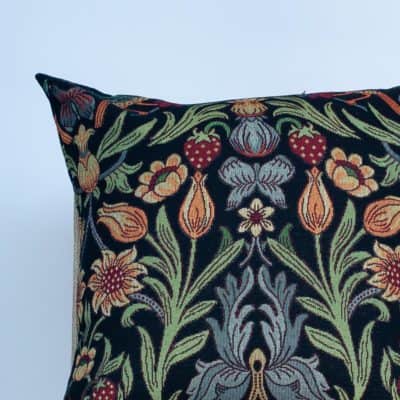 Manor Garden Tapestry Cushion in Black