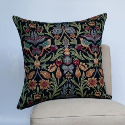 Manor Garden Tapestry Extra-Large Cushion in Black