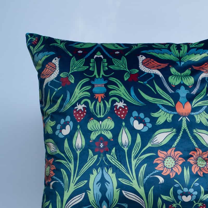Manor Garden Velvet Extra-Large Cushion in Indigo Blue