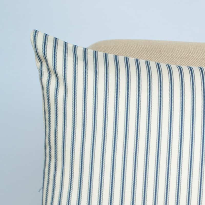 Nautical Cotton Ticking Stripe XL Rectangular Cushion in Navy
