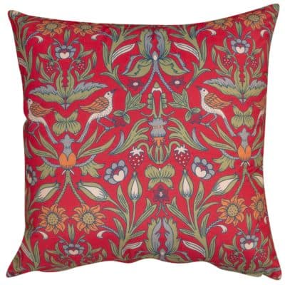 Manor Garden Velvet Extra-Large Cushion in Red