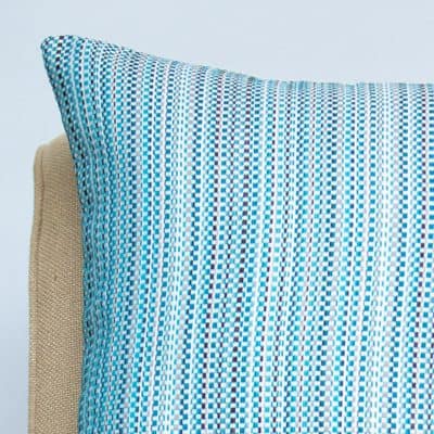 Textured Stripe Outdoor Cushion in Blue