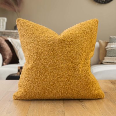 Textured Teddy Bear Boucle Extra-Large Cushion in Honey