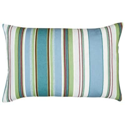 Cotton Canvas Stripe Boudoir Cushion in Sage