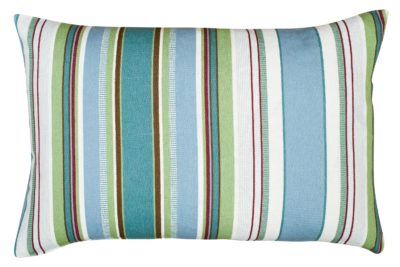 Cotton Canvas Stripe XL Rectangular Cushion in Sage