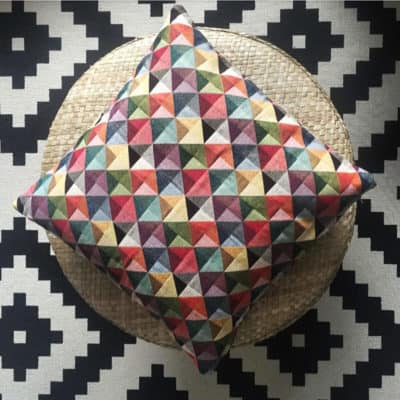 Triangle Harlequin Geometric Tapestry Cushion
