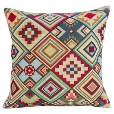 Aztec Geometric Tapestry Cushion