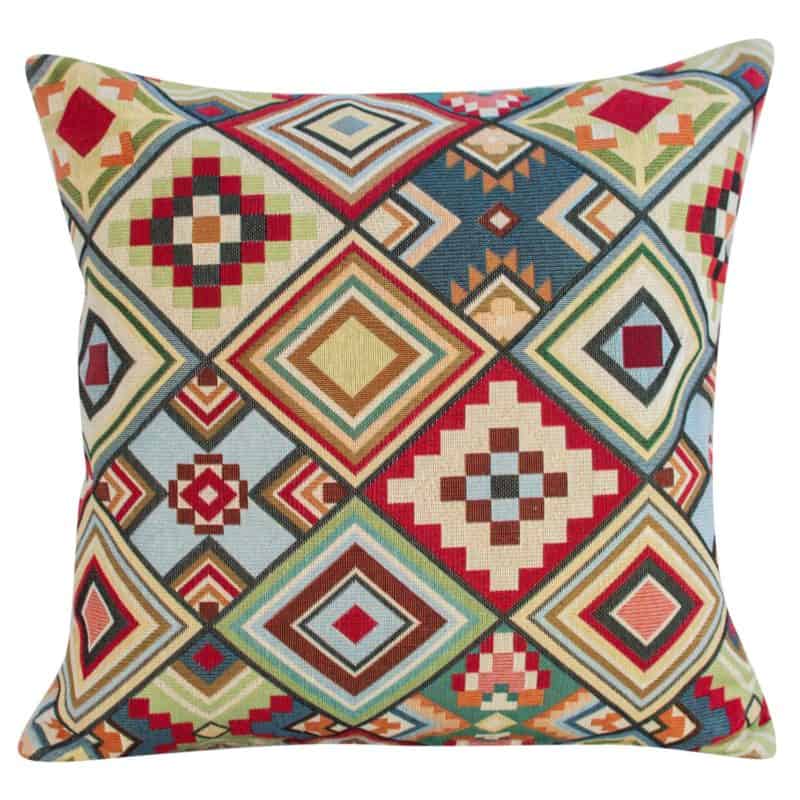 Aztec Geometric Tapestry Cushion
