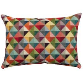 Triangle Harlequin Geometric Tapestry Boudoir Cushion