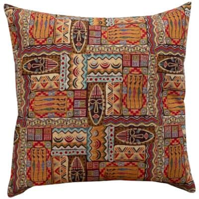 XL African Mask Tapestry Cushion
