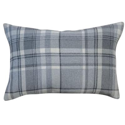 Tartan Check XL Rectangular Cushion in Slate Grey