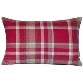 Tartan Check XL Rectangular Cushion in Red