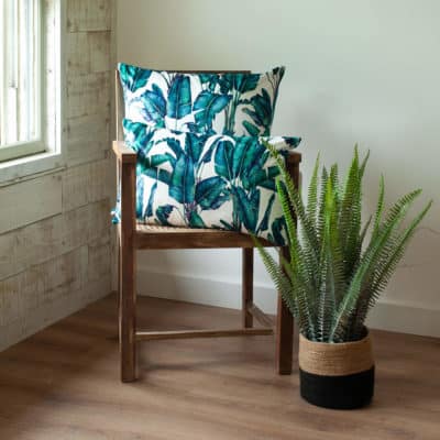 Rios Velvet Jungle XL Rectangular Cushion in Natural