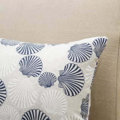 Linen Effect Seashells Boudoir Cushion