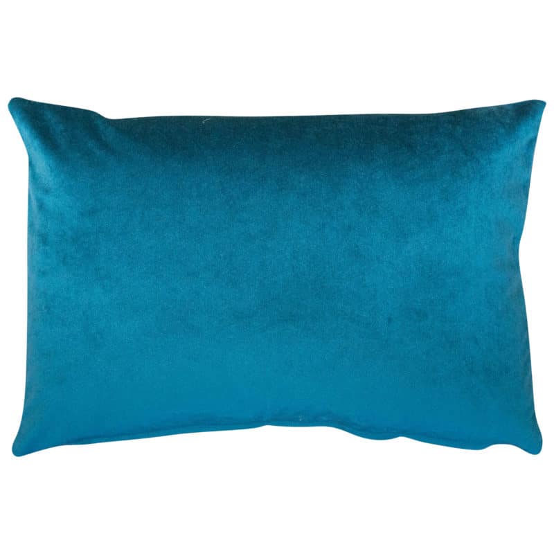Bella Plain Velvet Boudoir Cushion in Teal Blue
