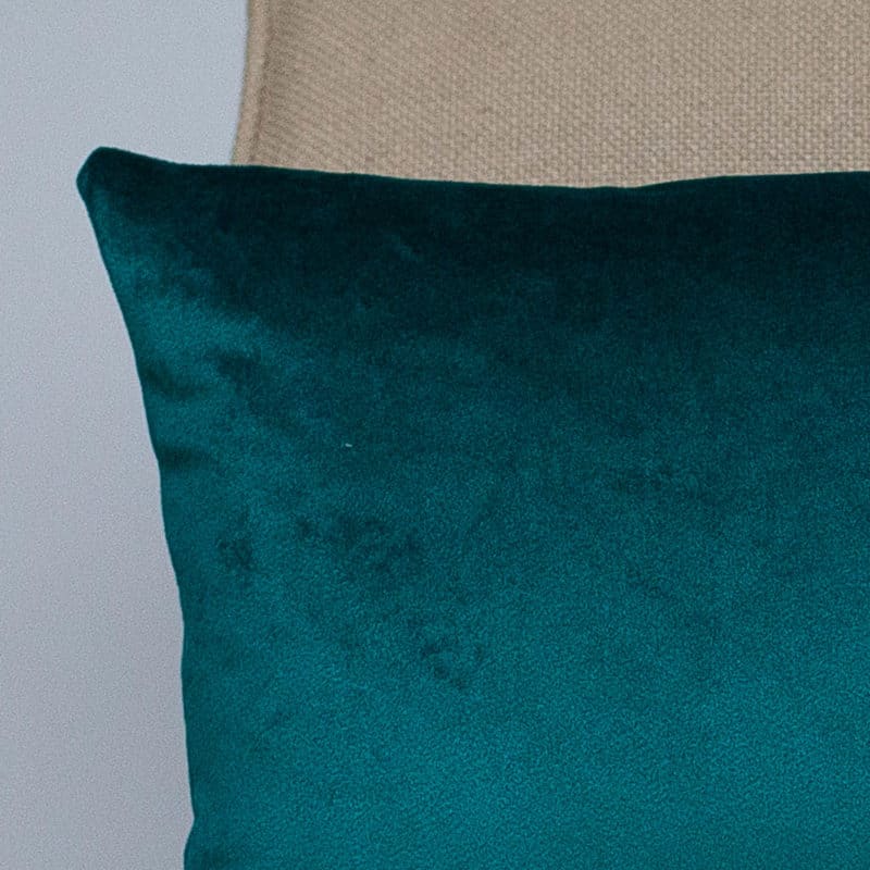 Bella Plain Velvet Boudoir Cushion in Teal Blue
