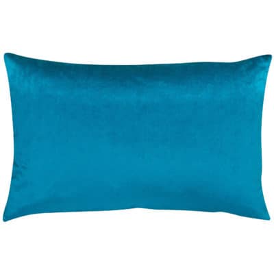 Bella Plain Velvet XL Rectangular Cushion in Teal Blue