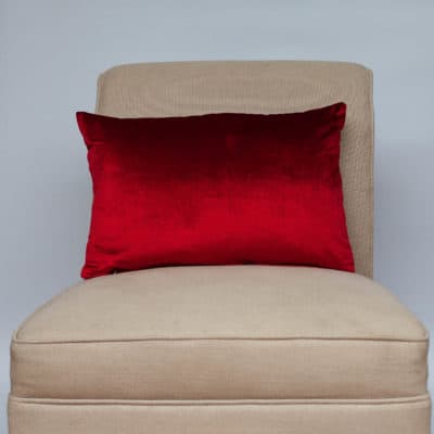 Bella Plain Velvet Boudoir Cushion in Red