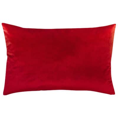 Bella Plain Velvet XL Rectangular Cushion in Red