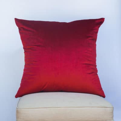 Bella Plain Velvet Extra-Large Cushion in Red