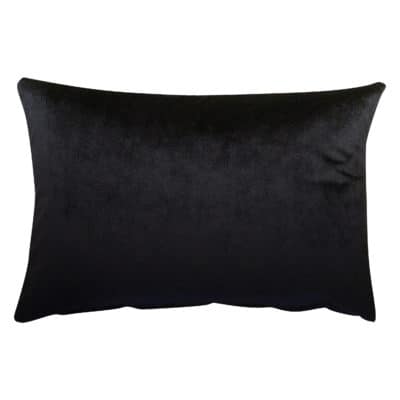 Bella Plain Velvet Boudoir Cushion in Black