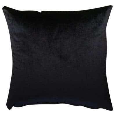 Bella Plain Velvet Cushion in Black