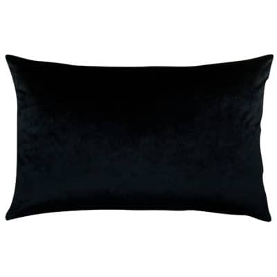 Bella Plain Velvet XL Rectangular Cushion in Black