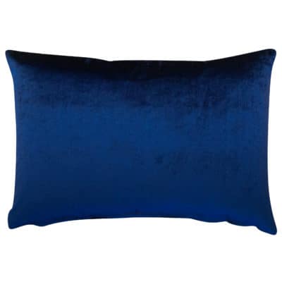 Bella Plain Velvet Boudoir Cushion in Navy Blue