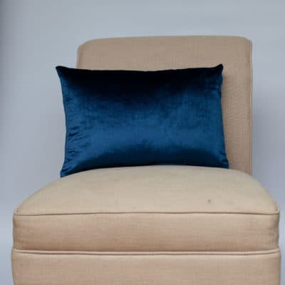 Bella Plain Velvet Boudoir Cushion in Navy Blue