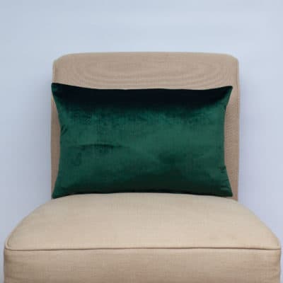 Bella Plain Velvet Boudoir Cushion in Green