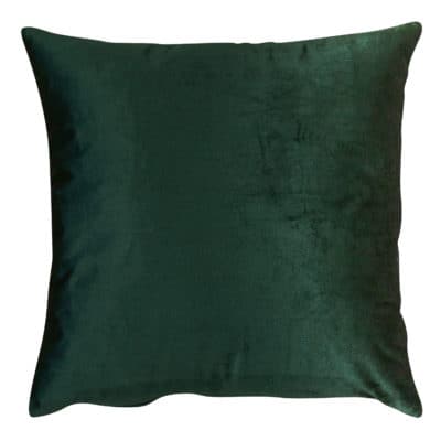 Bella Plain Velvet Cushion in Green