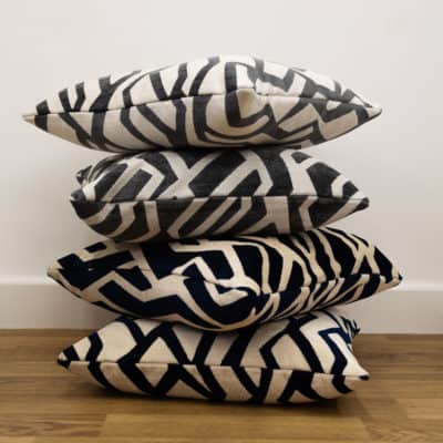 Abstract Geo Chenille Cushion Pile