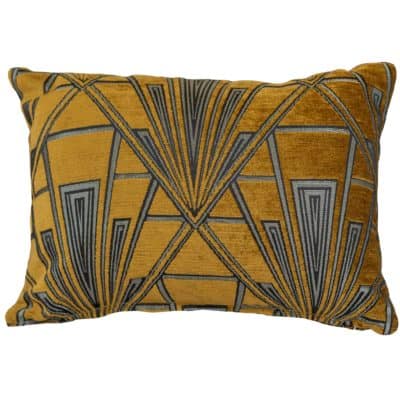 Art Deco Geometric Boudoir Cushion in Gold and Silver